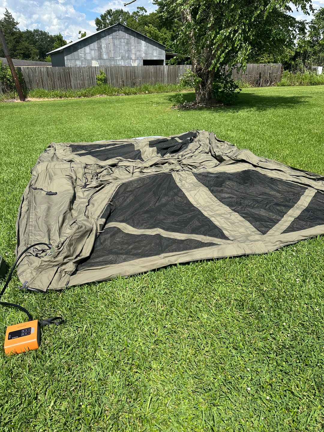 Customer photo review of Coody Familia Pro AirTent 17.2 Forest Green Inflatable Tent for Camping (2-10 Person)