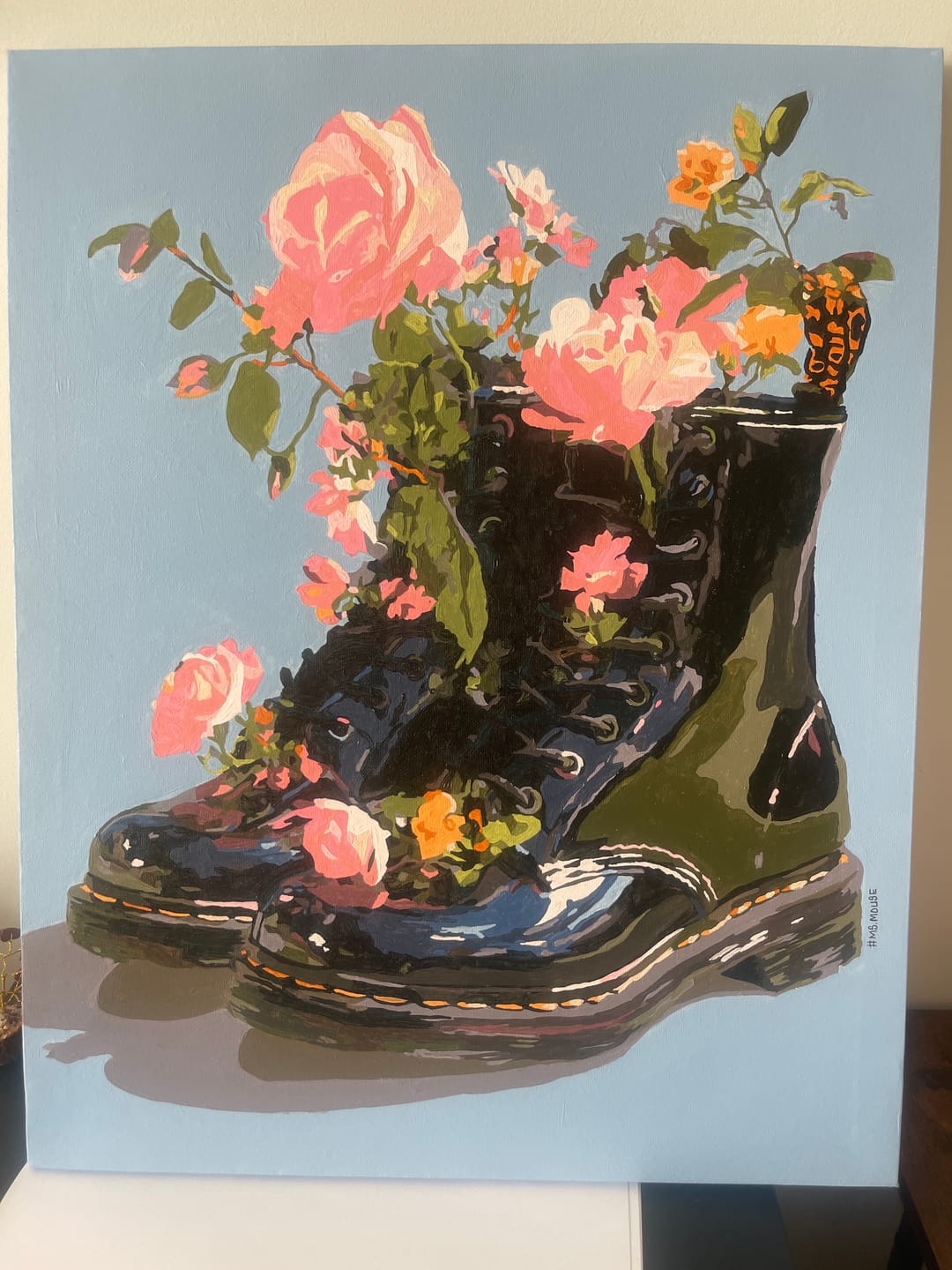 Customer photo review of Wildflowers in Boots | Paint by Number