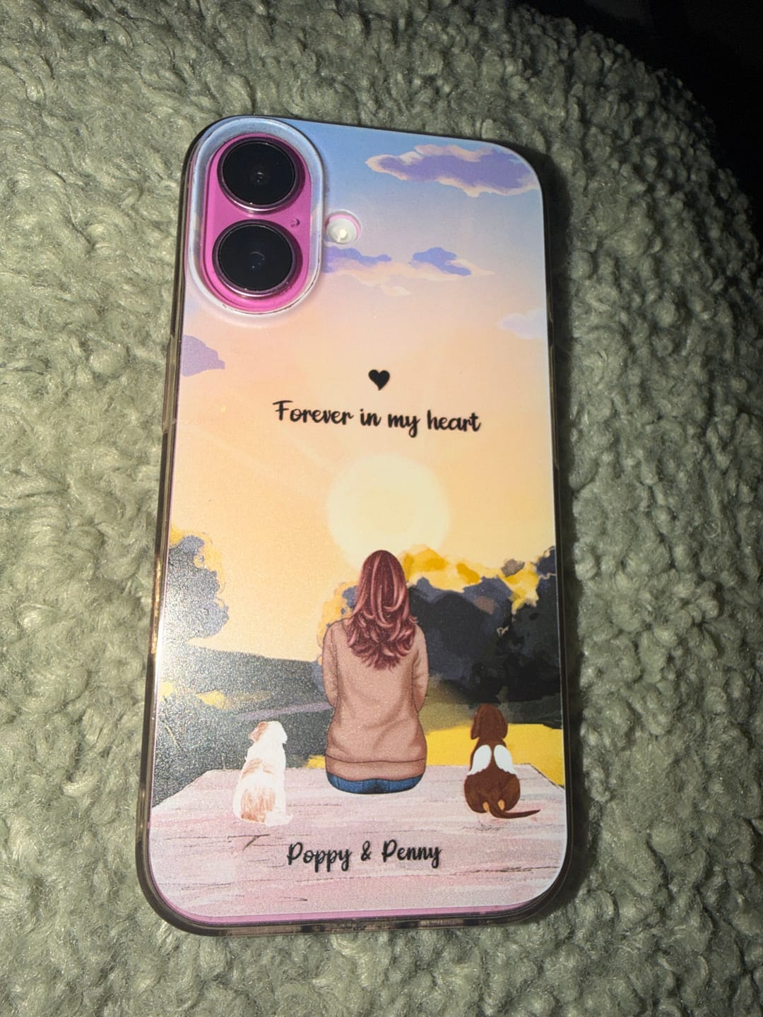 Customer photo review of Seasons with pets - Personalised Phone Case