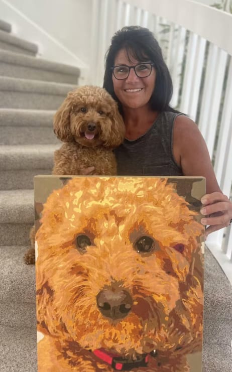 Customer photo review of Custom Paint By Numbers - Personalized Pet Portraits