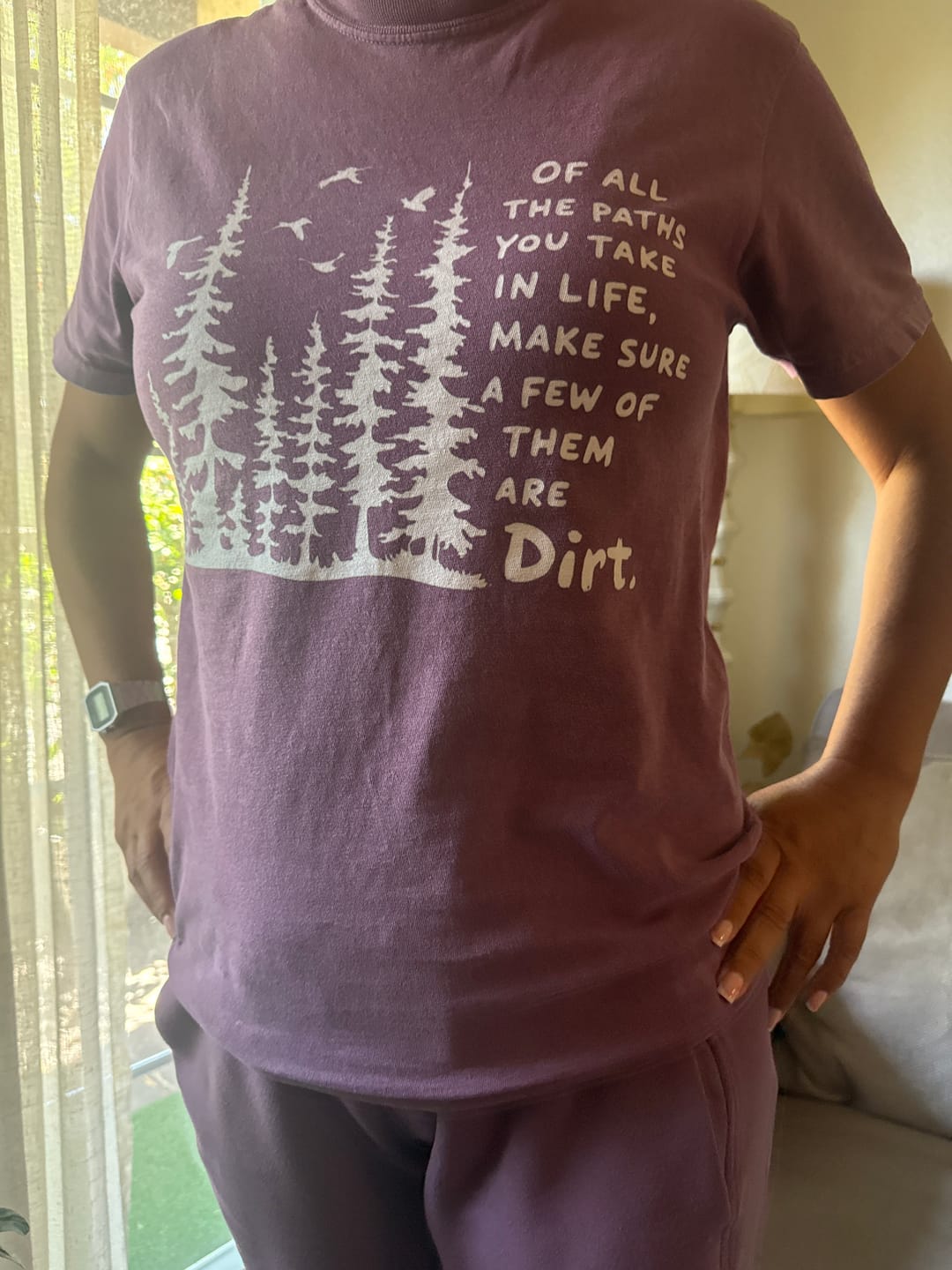 Customer photo review of Tired But Outdoorsy T-Shirt