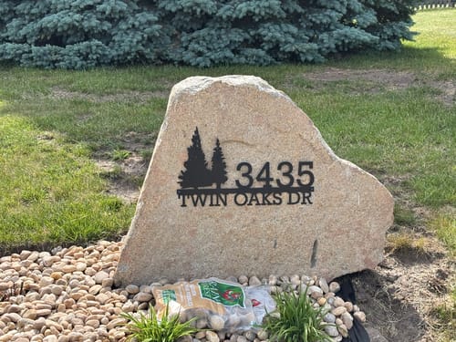 Customer photo review of Home Address Sign | Custom Metal Address Sign | Personalized Metal Address Sign