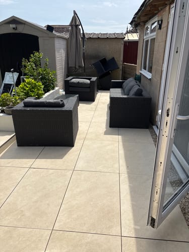 Customer photo review of Quartz - White Porcelain Paving Tiles - 900 x 600 x 20mm