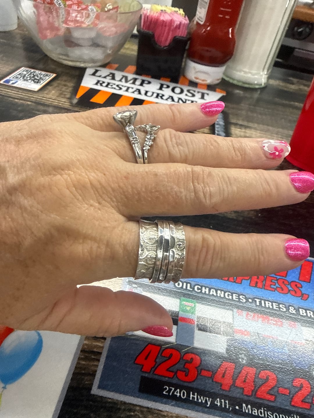 Customer photo review of Unique Fidget Spinner Ring Sterling Silver
