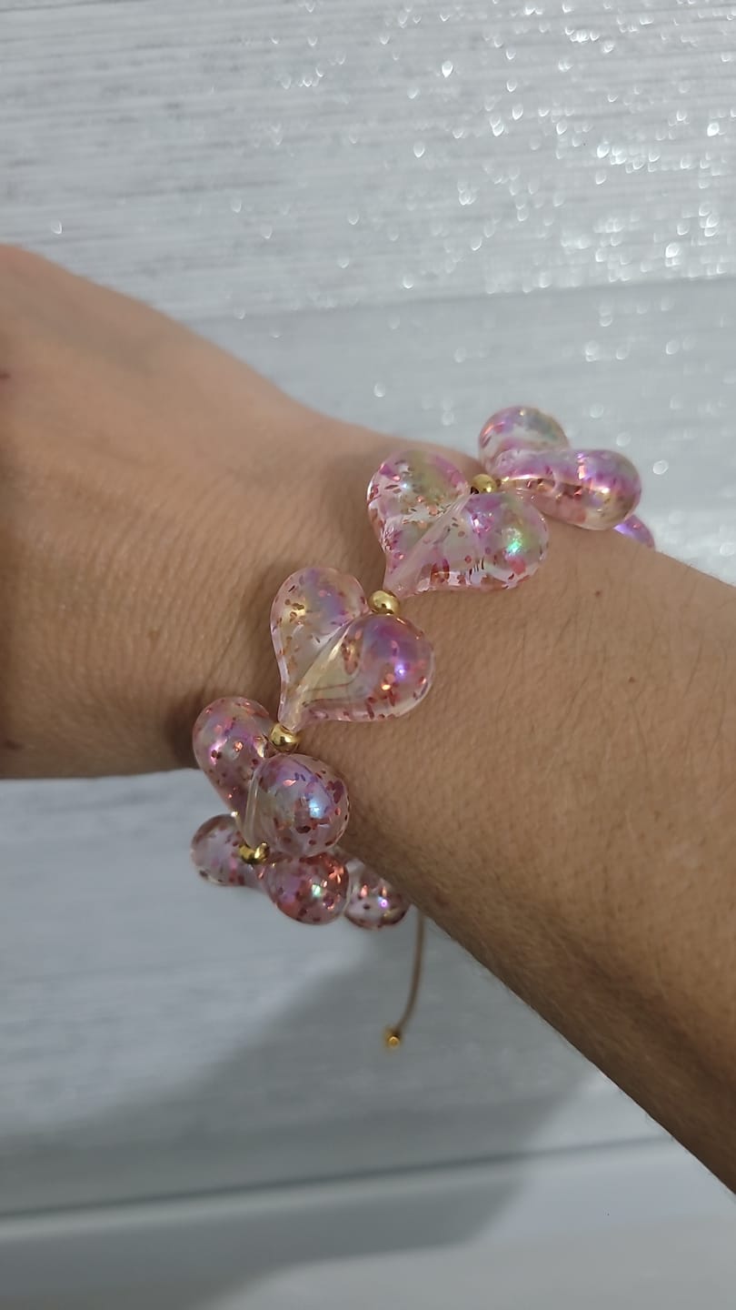 Customer photo review of Glitter Hearts Bracelet