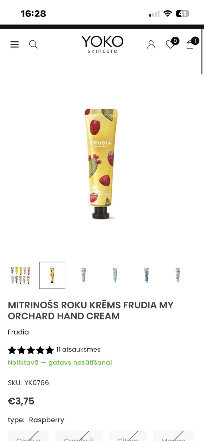 Customer photo review of Mitrinošs roku krēms Frudia My Orchard Hand Cream