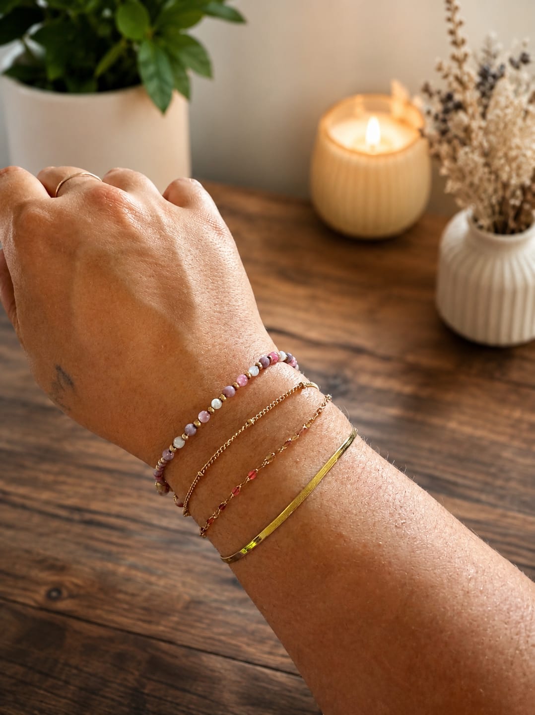 Customer photo review of Single Beaded Bracelet