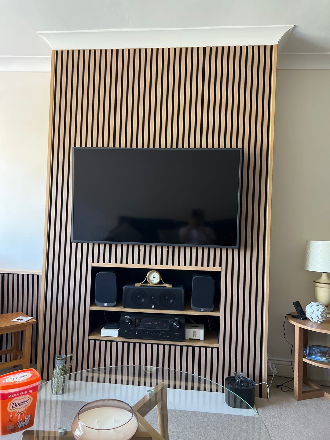 Customer photo review of Premium Acoustic Wall Panels - Natural Oak