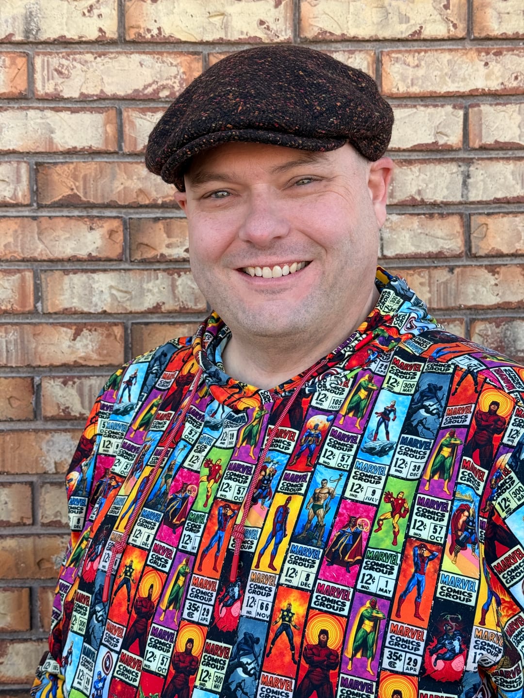 Customer photo review of Marvel "Corner Box Brigade" – Performance Hoodie