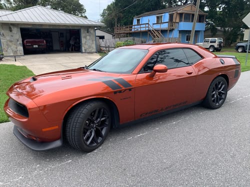 Customer photo review of R/T fender hash side stripes fits Dodge Challenger 2019-2023 MTBLK