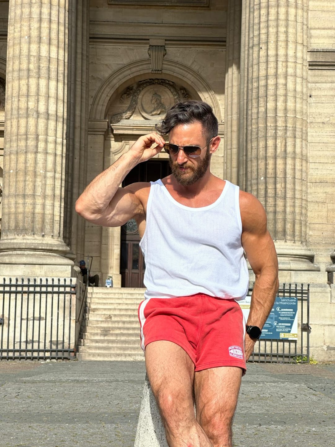 Customer photo review of Vintage Cotton Shorts - Red