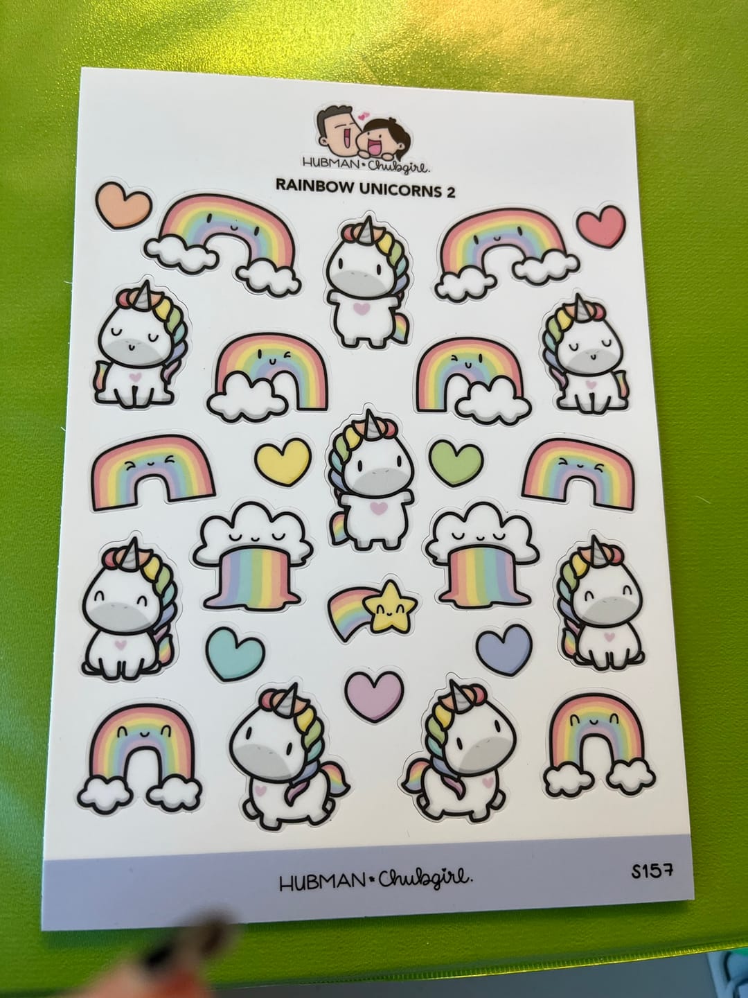 Customer photo review of Rainbow Unicorns 2 Sticker Sheet