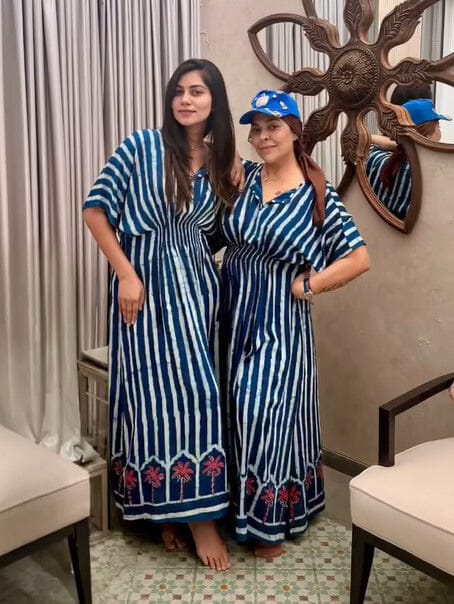 Customer photo review of Mrignayani Dabu Fit & Flare Maxi Dress