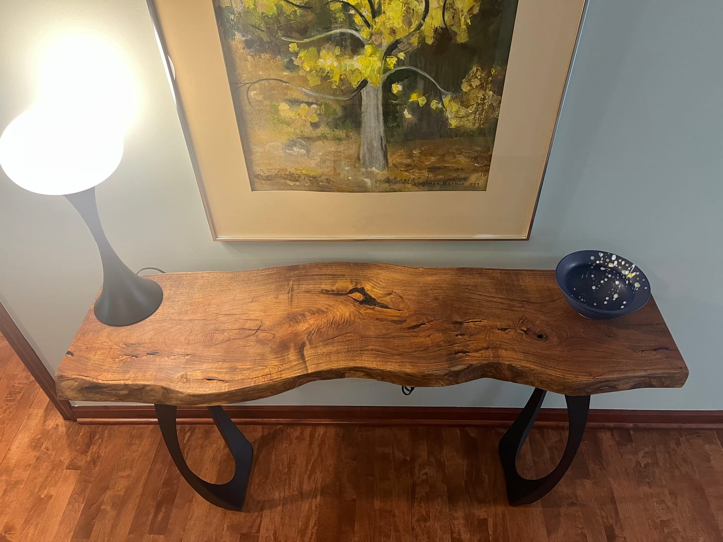 Customer photo review of Console Table Legs 211/204 Cleo 28'' H Modern Design for Live Edge Wood Slap Woodworking