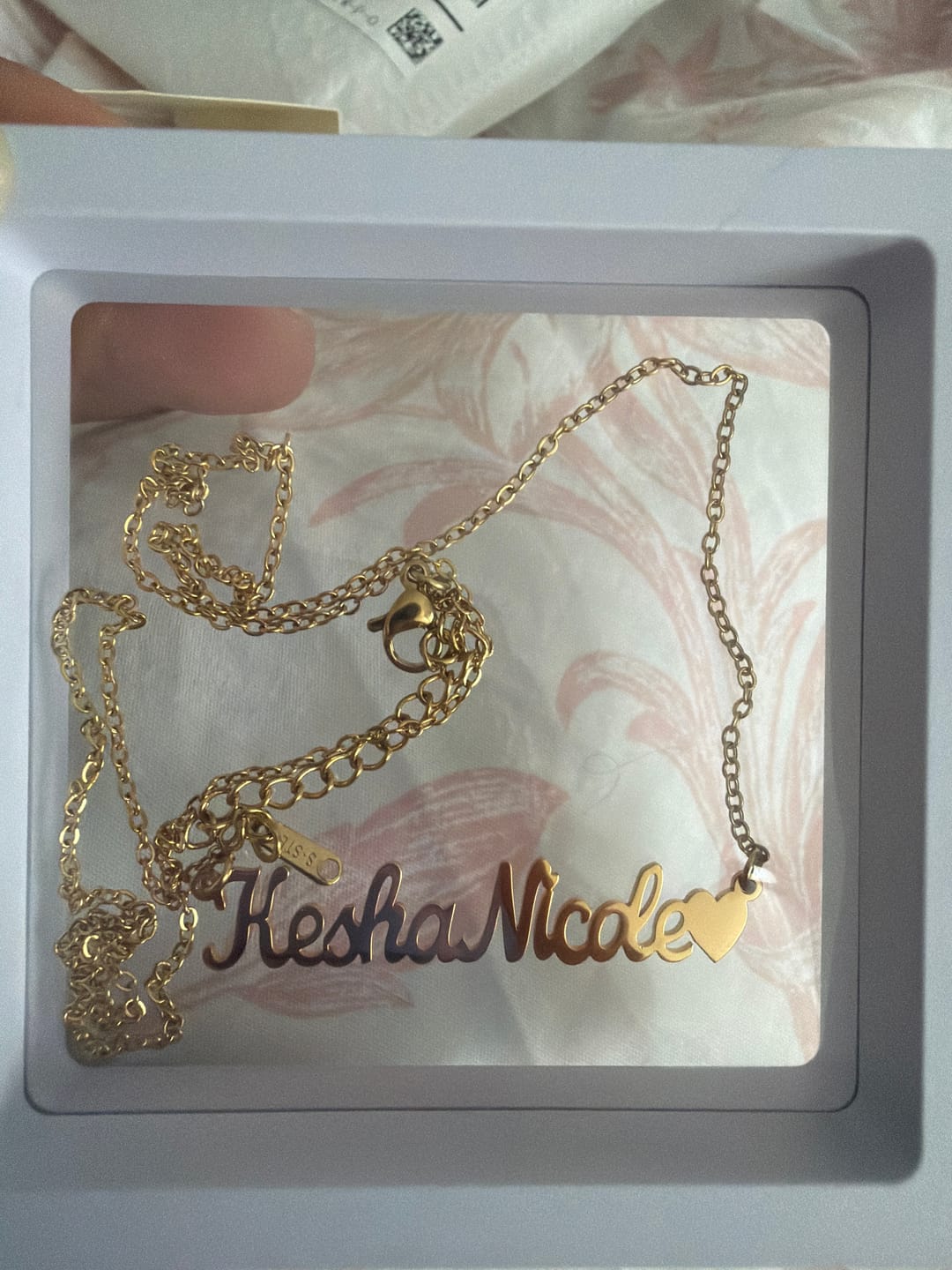 Customer photo review of Infinity Pendant Name Necklace