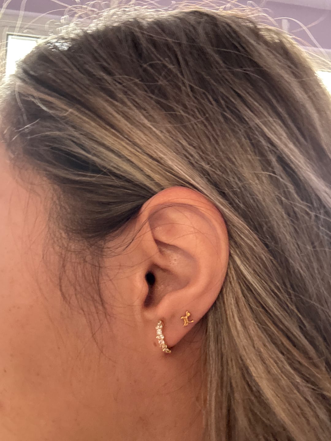 Customer photo review of Aretes Primera Perforacion Titanio