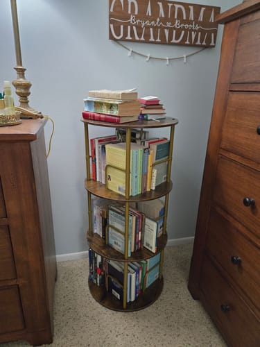Customer photo review of Flycity 3-5 Tier Rotating Bookshelf With 360° Spinning Display