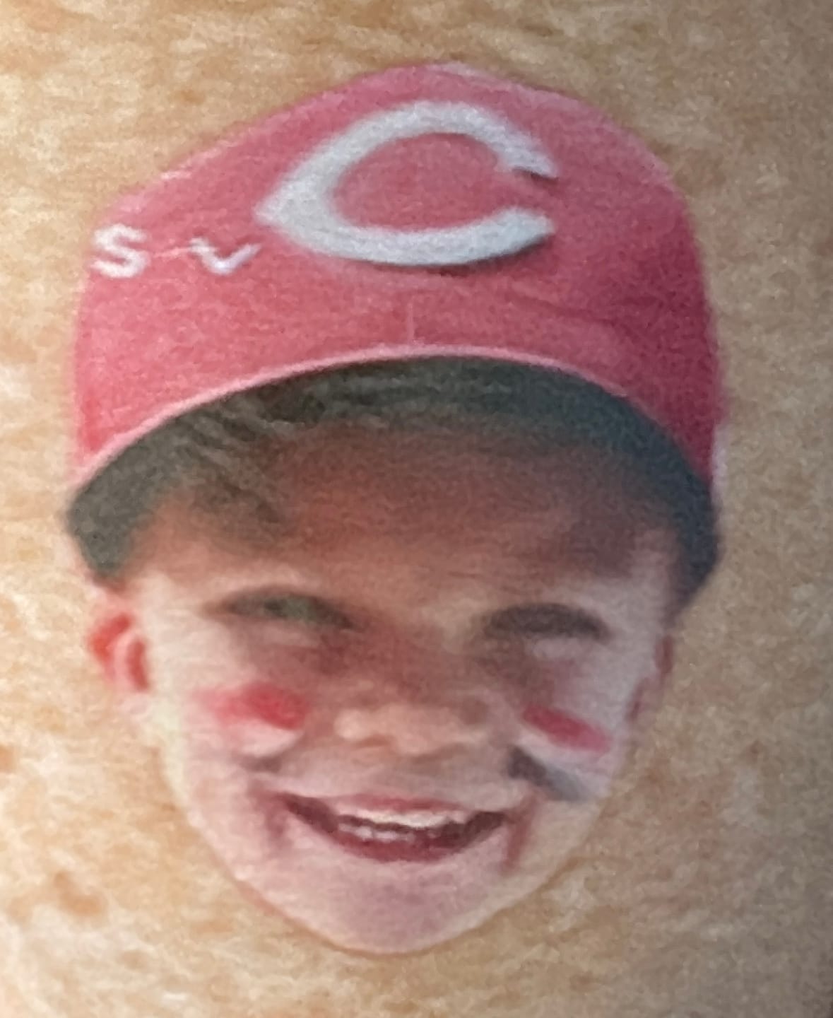 Customer photo review of Custom Photo Face Temporary Tattoo