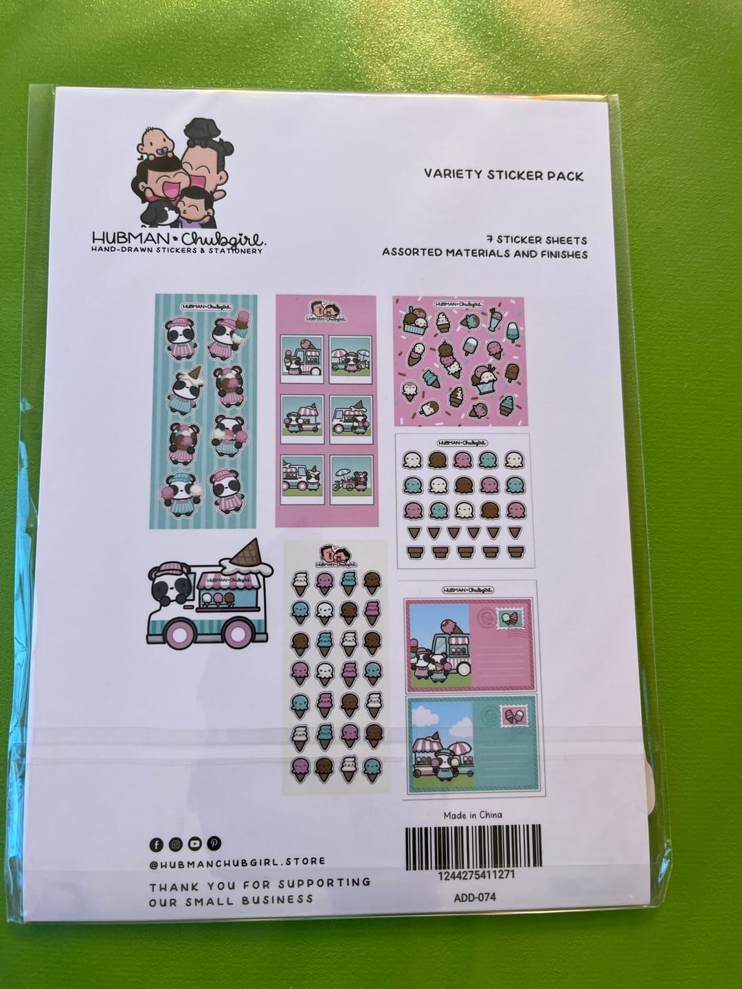 Customer photo review of Icecream Date Variety Sticker Pack