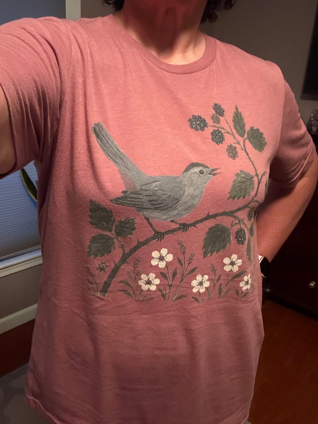 Customer photo review of Painted Gray Catbird Tee
