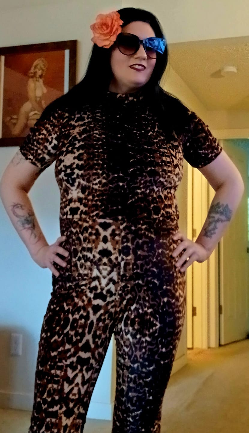 Customer photo review of Jagger Jumpsuit in Leopard