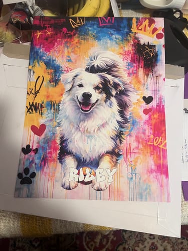 Customer photo review of Personalised Poster With Dog or Cat - Watercolour