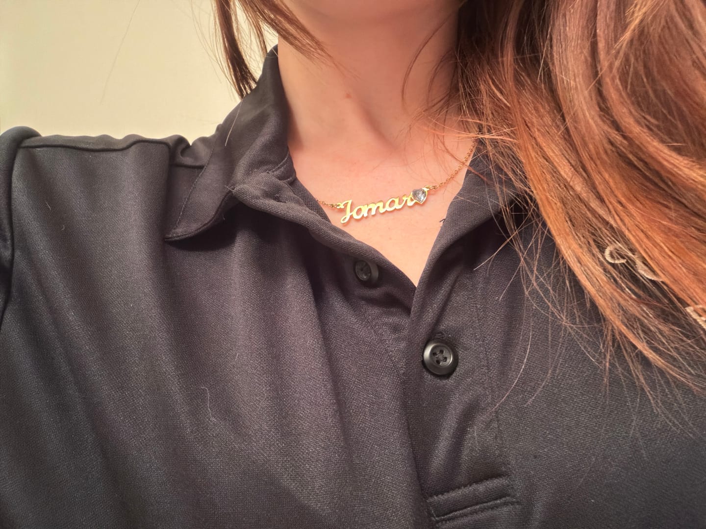 Customer photo review of Birthstone Name Necklace