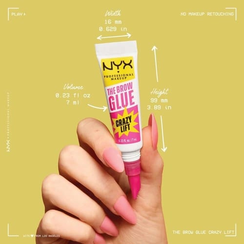 Customer photo review of NYX Brow Glue Crazy Lift – Transparent Extreme Hold Eyebrow Gel 7ml
