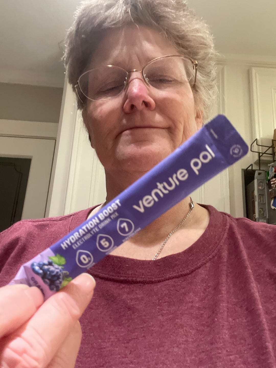 Customer photo review of Sugar Free Electrolyte Powder Packets - Grape Flavor - 16 Sticks
