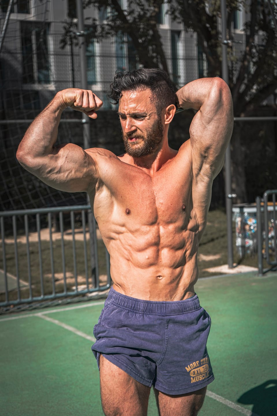 Customer photo review of New Cotton Gym Shorts - Navy