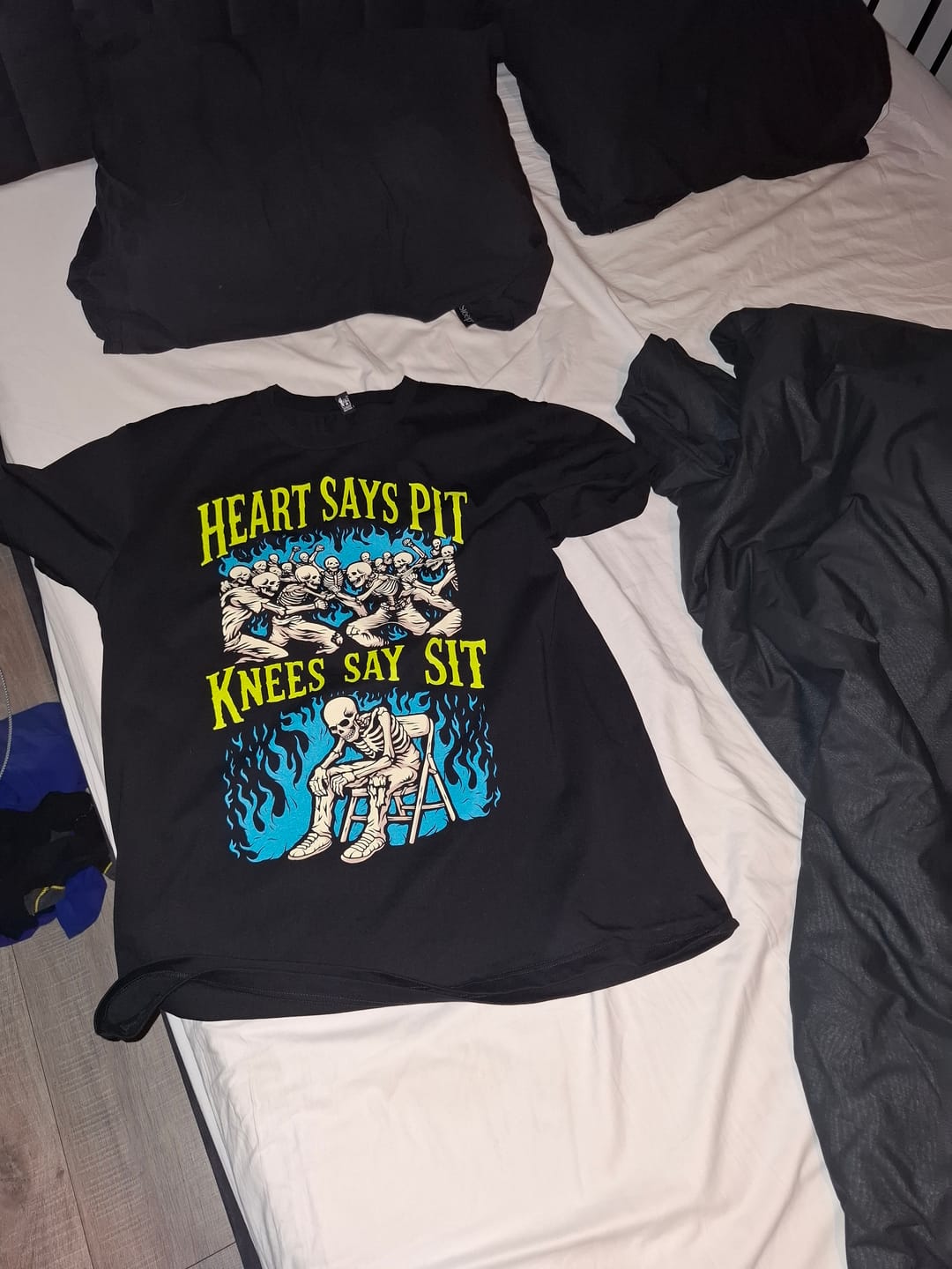 Customer photo review of 'HEART SAYS PIT, KNEES SAY SIT' TEE