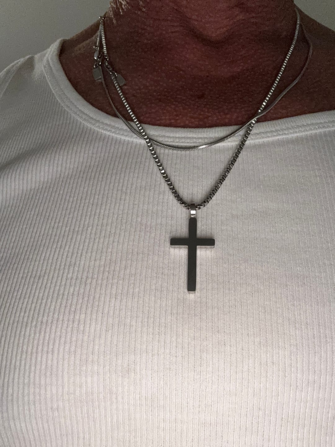 Customer photo review of Classic Cross Necklace Duo