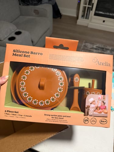 Customer photo review of PRE ORDER Mexican Clay Plate Baby Mexican Inspired Silicone Barro Meal Set
