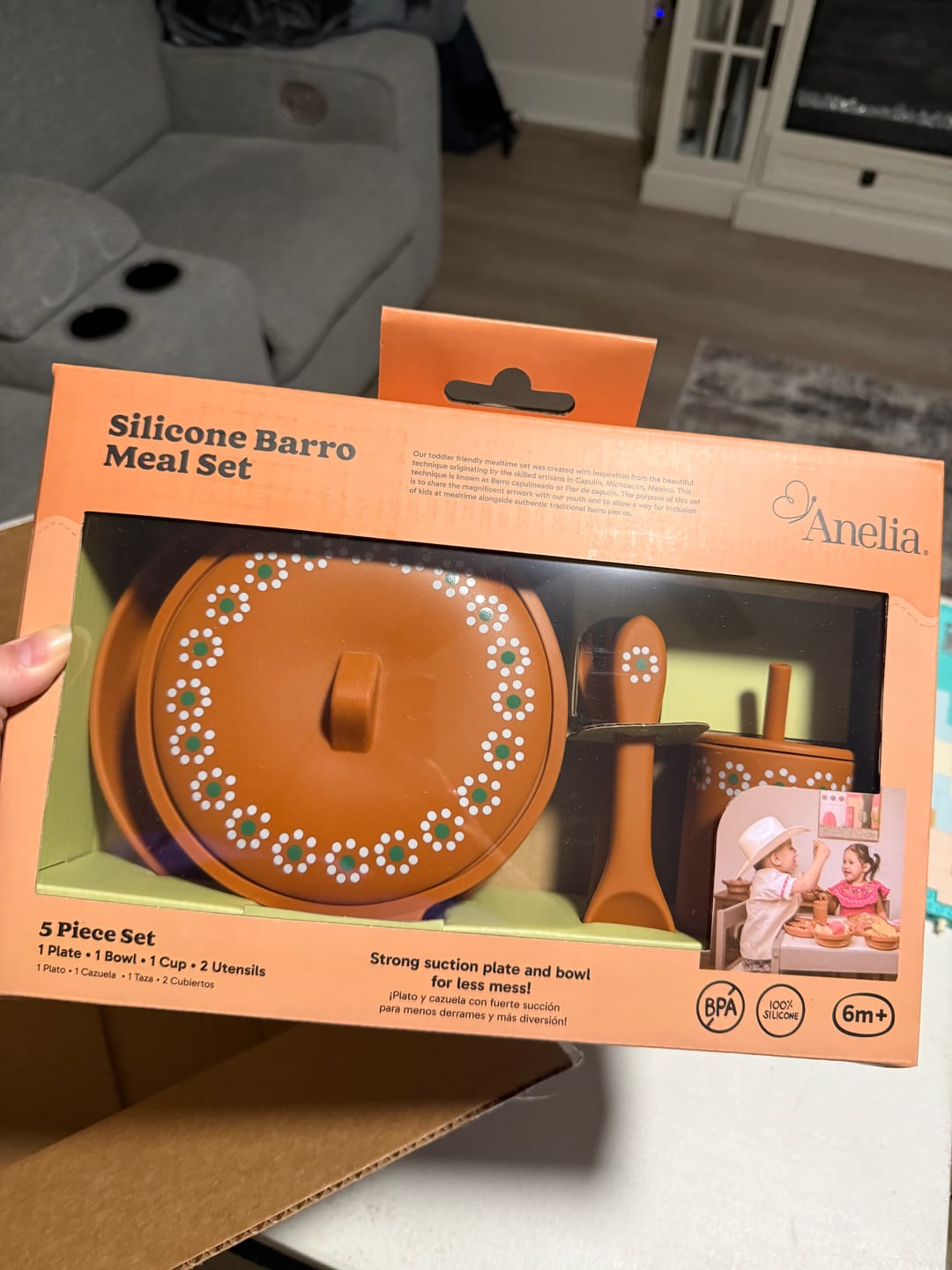 Customer photo review of PRE ORDER Mexican Clay Plate Baby Mexican Inspired Silicone Barro Meal Set