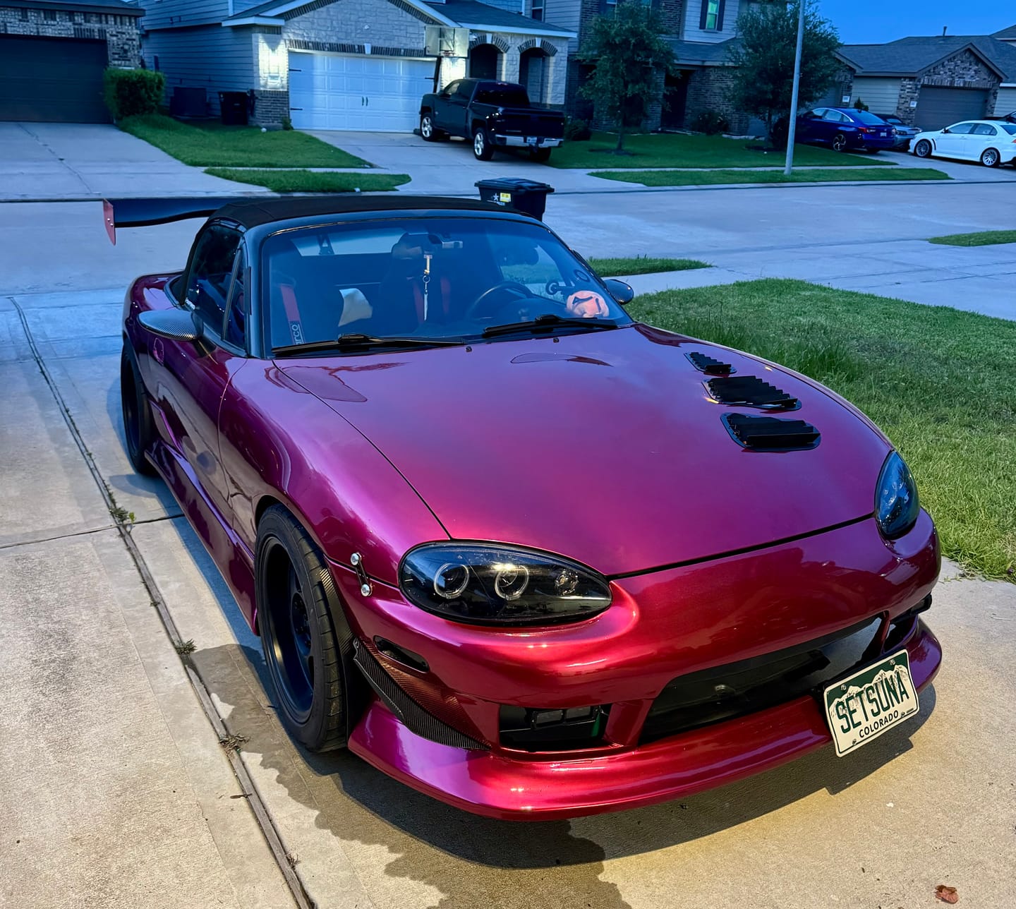 Customer photo review of Glossy Metallic Rubellite Purple Vinyl Wrap