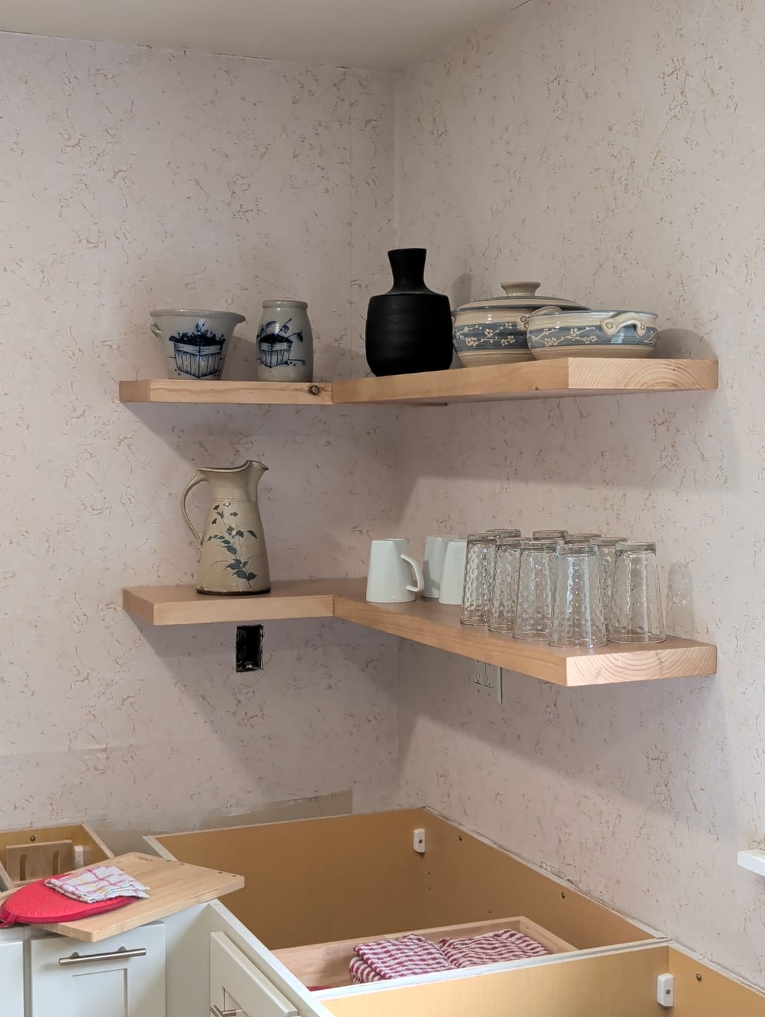 Customer photo review of Rustic Floating Shelves
