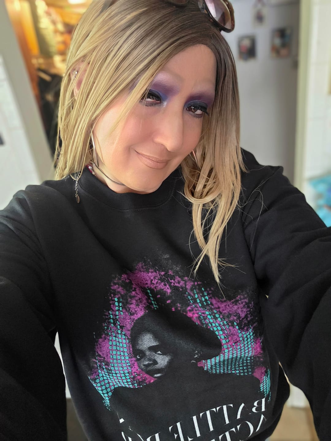 Customer photo review of Battle Bun Activated Crewneck
