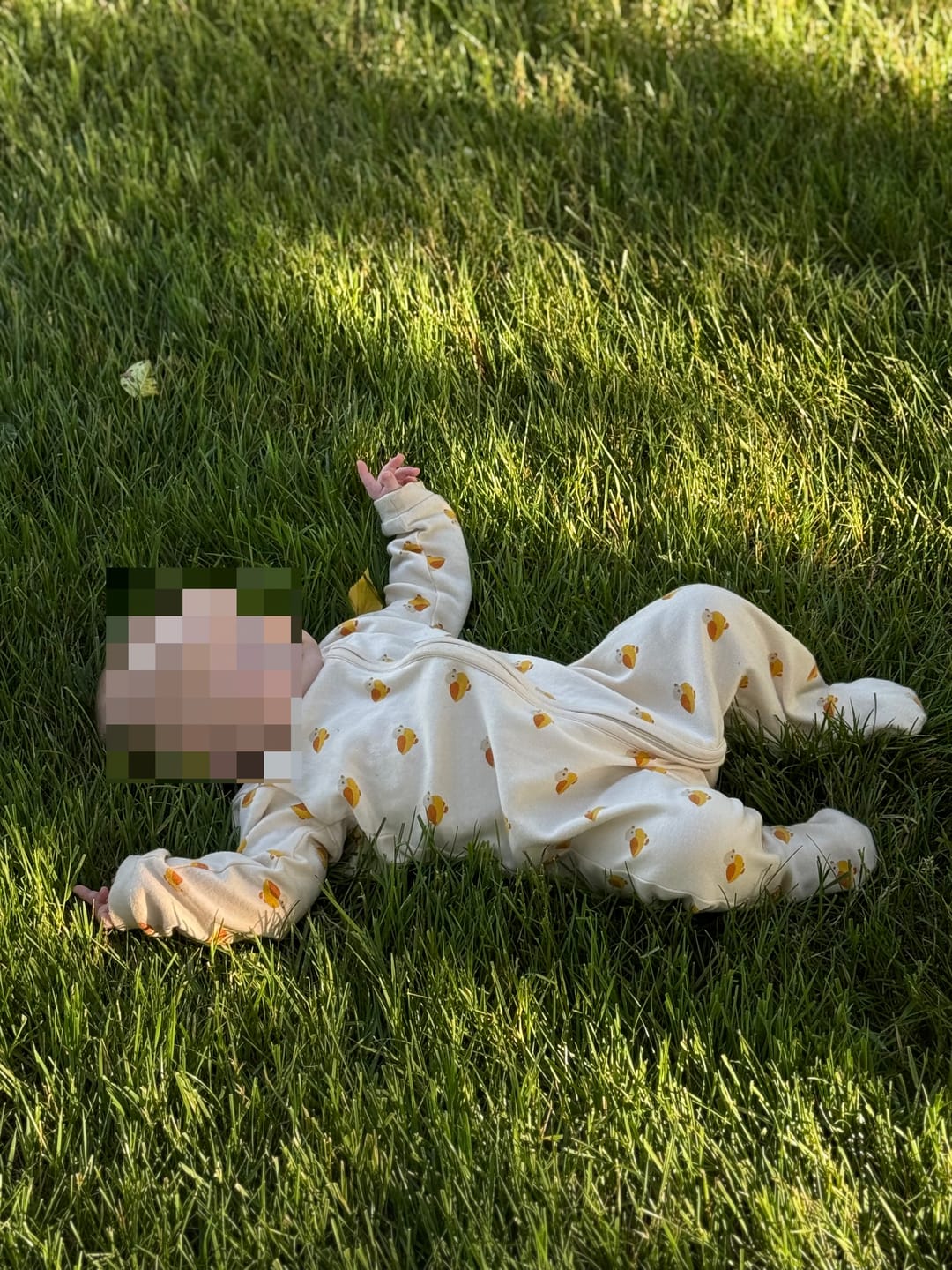 Customer photo review of Little Ducks Zip Organic Babygrow
