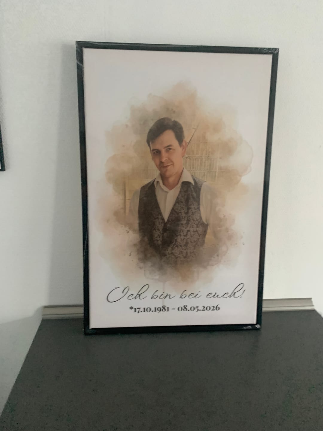 Customer photo review of Persönliches Trauer Geschenk | Gedenkbild für Verstorbene | Geschenk zur Beerdigung