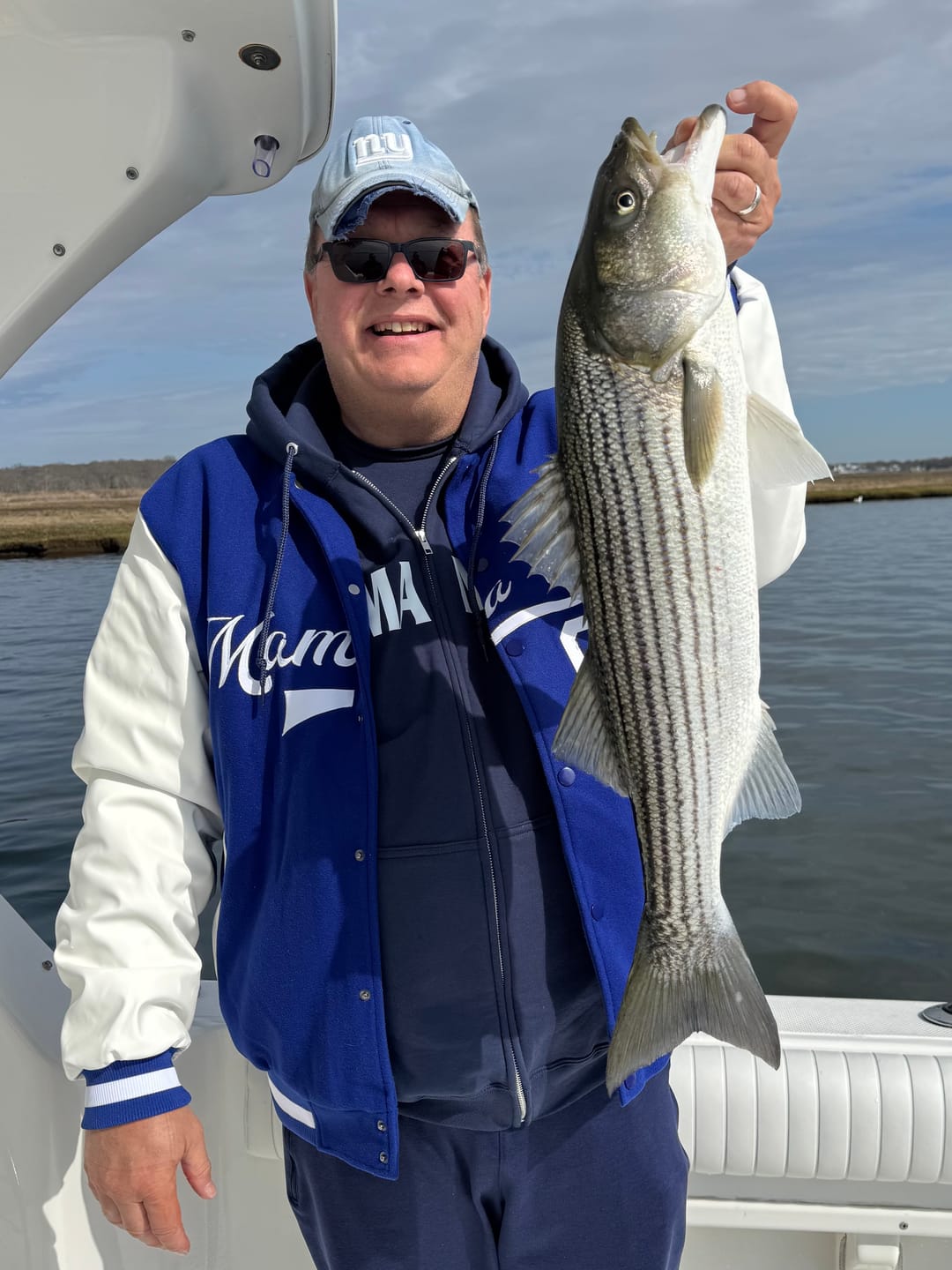 Customer photo review of Custom Navy White Raglan Sleeves Varsity Full-Snap Letterman Jacket