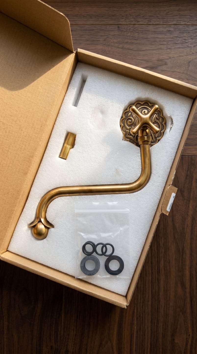 Customer photo review of Brass Hand Engraved Pot Filler