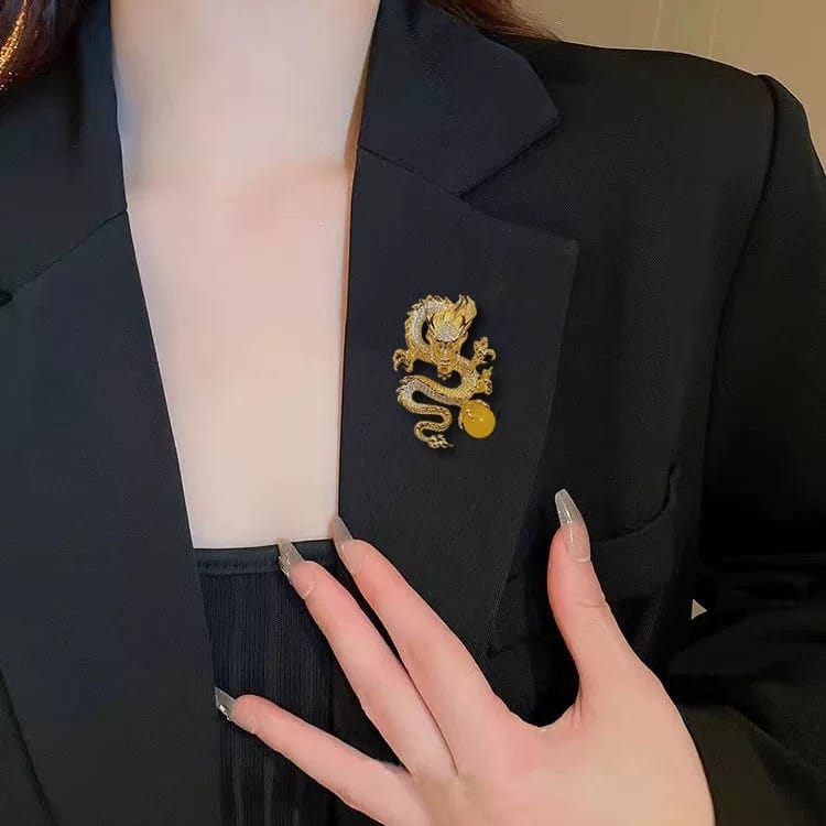 Customer photo review of Sovereign Dragon Brooch