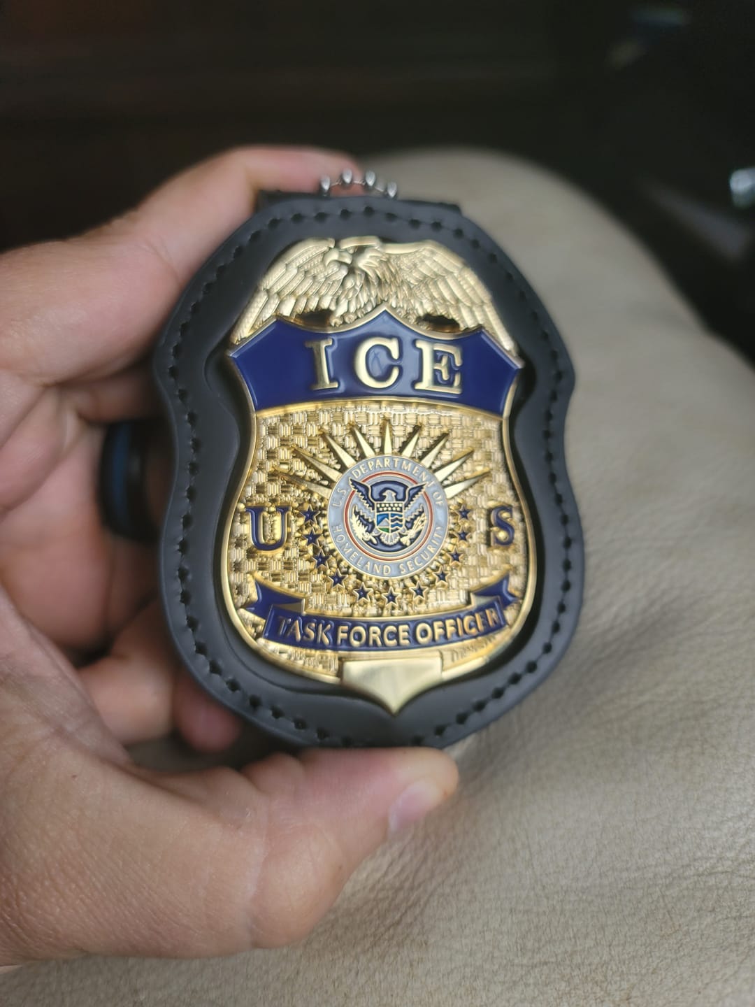 Customer photo review of US ICE TFO Task Force Officer Badge Gold