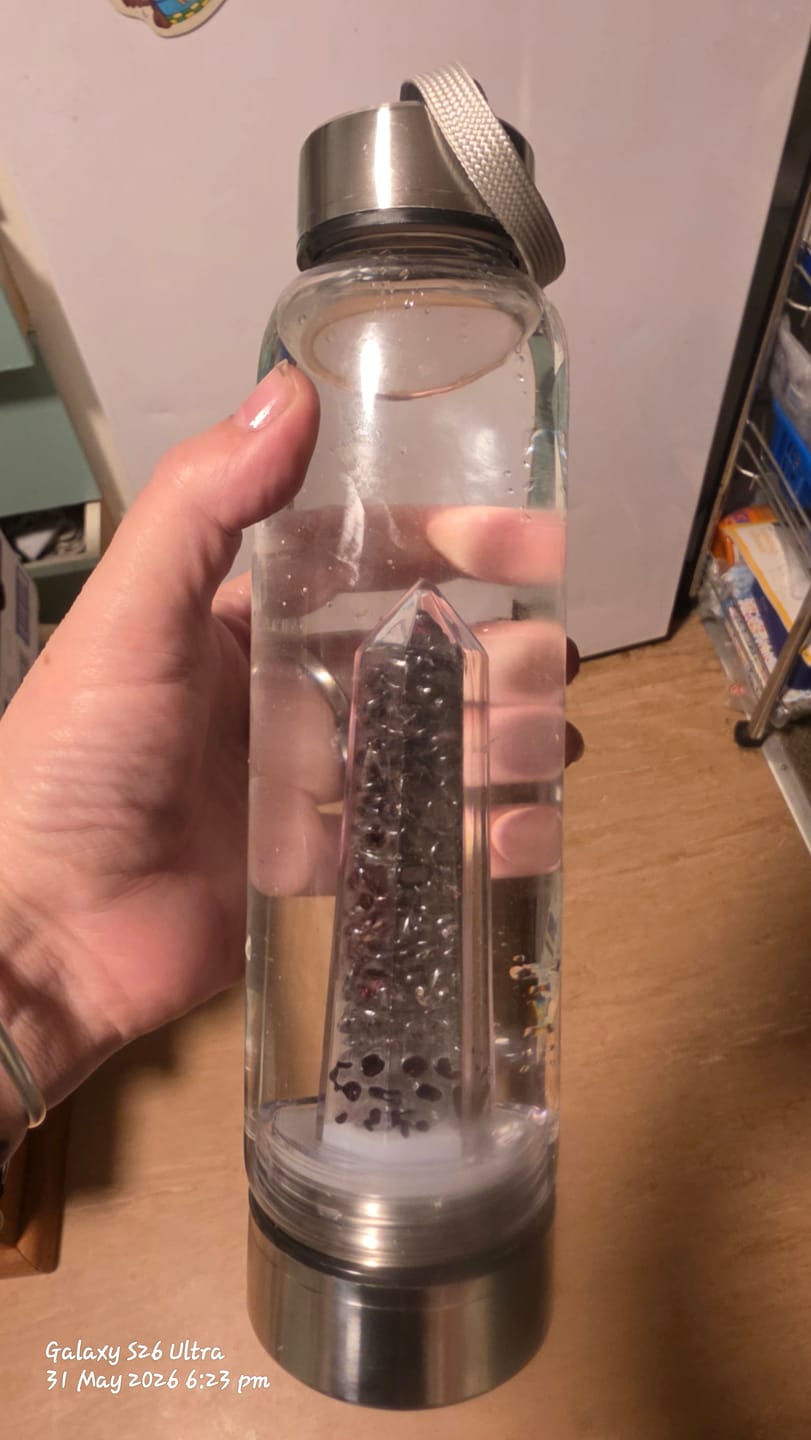 Customer photo review of Crystal Elixir Water Bottle