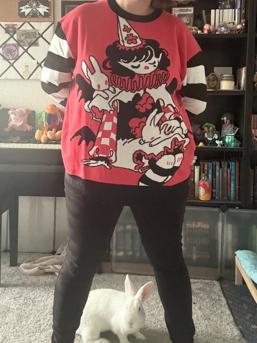 Customer photo review of Vampire Clown Sweater