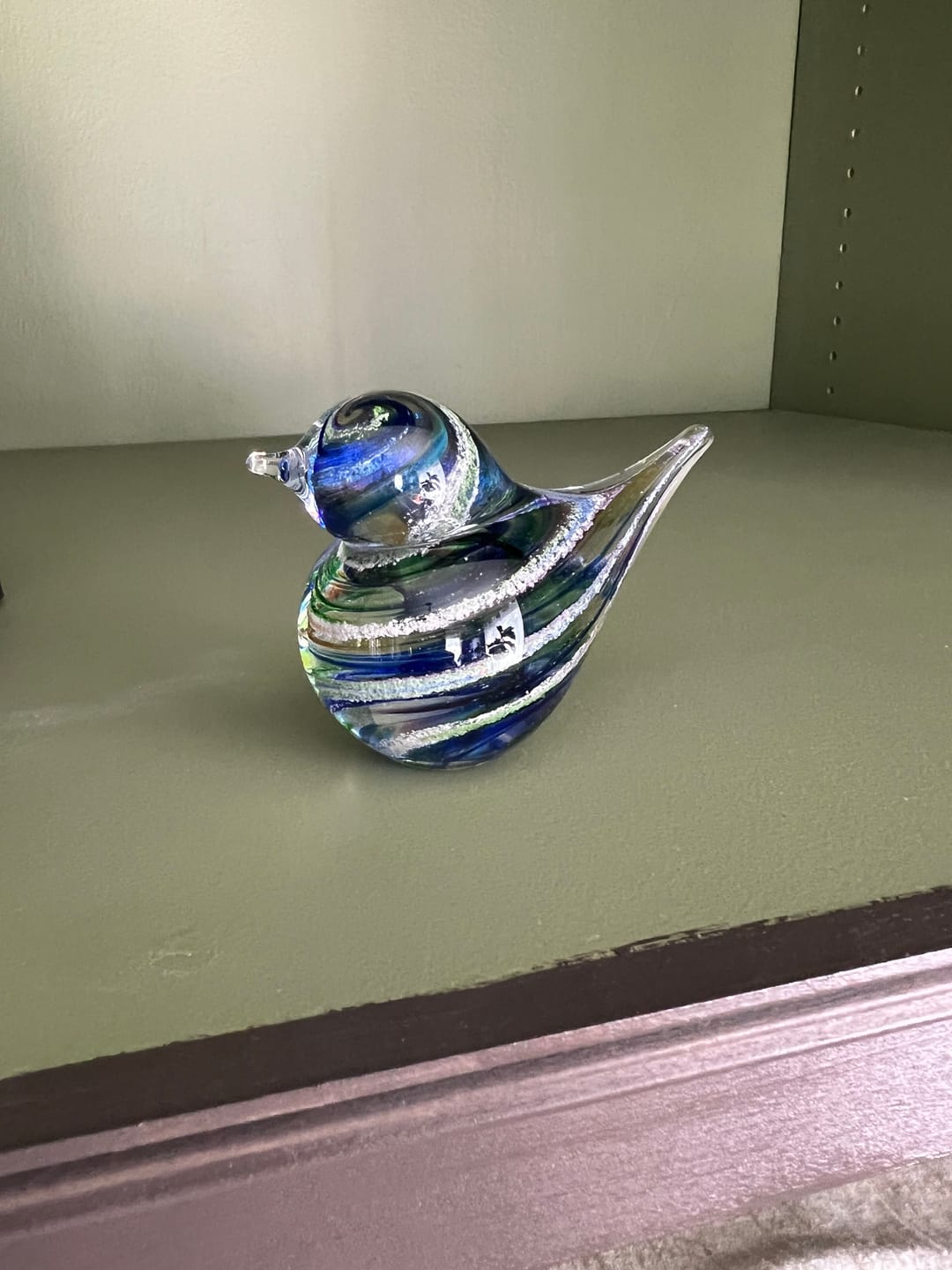Customer photo review of Colorful Glass Birds with Cremation Ash