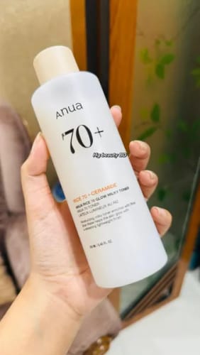 Customer photo review of Anua Rice 70 Glow Milky Toner with Ceramide – Brightening 250ml