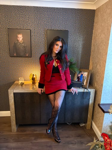 Customer photo review of BILLIE Diamond  Tweed Two Piece Set Next Day Delivery