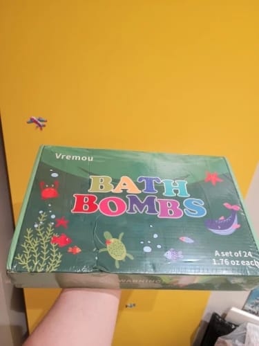Customer photo review of 🐠 OceanPop™ Easter Surprise Bath Bombs for Kids