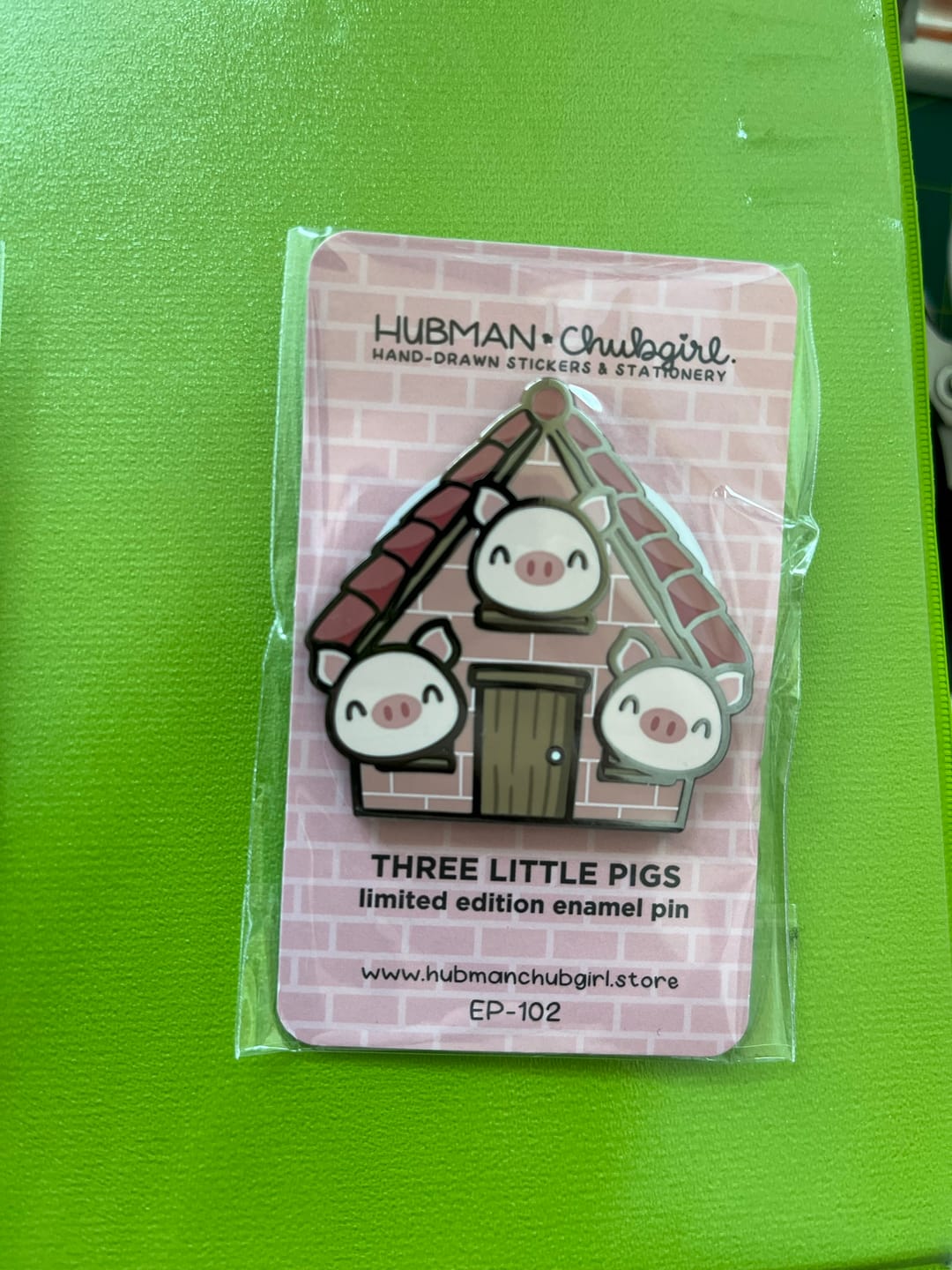 Customer photo review of Three Little Pigs Pin
